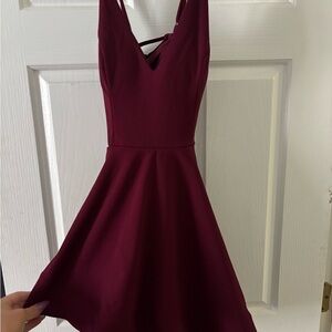 Windsor Red Fit and Flare Mini Dress V-Neck Sleeveless
